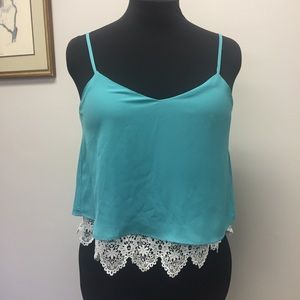 Rue 21 Spaghetti Strap Tank with Lace Trim